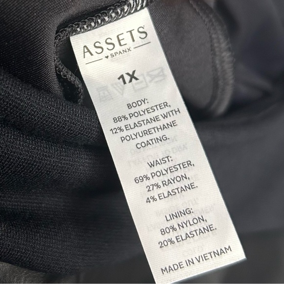 Assets By Spanx All‎ Over Faux Leather Leggings Black High Waist Womens 1X - Picture 6 of 7